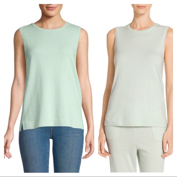 NEW St. John mint cashmere top